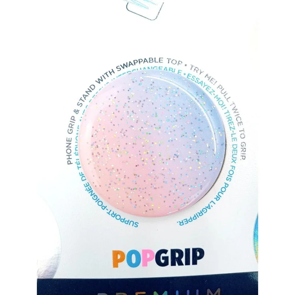 Popsockets Premium Glitter Morning Haze Phone Holder Pink PopGrip Swap 800446